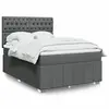 Image de vidaXL Sommier à lattes de lit avec matelas Gris foncé 140x200cm Tissu