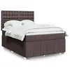 Image de vidaXL Sommier à lattes de lit avec matelas Marron foncé 140x200 cm