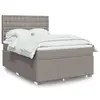 Image de vidaXL Sommier à lattes de lit avec matelas Taupe 140x200 cm Tissu