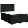 Image de vidaXL Sommier à lattes de lit avec matelas Noir 160x200 cm Tissu