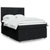 Image de vidaXL Sommier à lattes de lit avec matelas Noir 160x200 cm Tissu