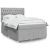 Image de vidaXL Sommier à lattes de lit avec matelas Gris clair 160x200cm Tissu