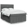 Image de vidaXL Sommier à lattes de lit avec matelas Gris foncé 160x200cm Tissu