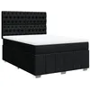 Image de vidaXL Sommier à lattes de lit avec matelas Noir 160x200 cm Tissu