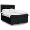 Image de vidaXL Sommier à lattes de lit avec matelas Noir 160x200 cm Tissu