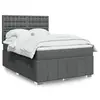 Image de vidaXL Sommier à lattes de lit avec matelas Gris foncé 160x200cm Tissu