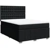 Image de vidaXL Sommier à lattes de lit avec matelas Noir 160x200 cm Tissu