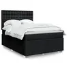 Image de vidaXL Sommier à lattes de lit avec matelas Noir 160x200 cm Tissu