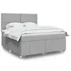 Image de vidaXL Sommier à lattes de lit avec matelas Gris clair 180x200cm Tissu