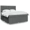 Image de vidaXL Sommier à lattes de lit avec matelas Gris foncé 180x200cm Tissu