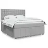 Image de vidaXL Sommier à lattes de lit avec matelas Gris clair 180x200cm Tissu