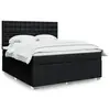 Image de vidaXL Sommier à lattes de lit avec matelas Noir 180x200 cm Tissu