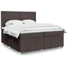 Image de vidaXL Sommier à lattes de lit avec matelas Marron foncé 200x200 cm