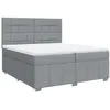 Image de vidaXL Sommier à lattes de lit avec matelas Gris clair 200x200cm Tissu