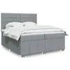 Image de vidaXL Sommier à lattes de lit avec matelas Gris clair 200x200cm Tissu