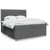 Image de vidaXL Sommier à lattes de lit avec matelas Gris foncé 200x200cm Tissu