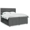 Image de vidaXL Sommier à lattes de lit avec matelas Gris foncé 200x200cm Tissu
