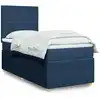 Image de vidaXL Sommier à lattes de lit avec matelas Bleu 80x200 cm Tissu