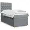 Image de vidaXL Sommier à lattes de lit avec matelas gris clair 80x200 cm tissu