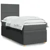 Image de vidaXL Sommier à lattes de lit et matelas Gris foncé 90x190 cm Tissu
