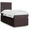 Image de vidaXL Sommier à lattes de lit avec matelas Marron foncé 90x190 cm