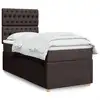 Image de vidaXL Sommier à lattes de lit avec matelas Marron foncé 90x190 cm
