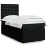 Image de vidaXL Sommier à lattes de lit avec matelas Noir 90x190 cm Tissu