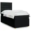 Image de vidaXL Sommier à lattes de lit avec matelas Noir 90x200 cm Tissu
