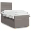 Image de vidaXL Sommier à lattes de lit avec matelas Taupe 90x200 cm Tissu