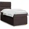 Image de vidaXL Sommier à lattes de lit avec matelas Marron foncé 90x200 cm