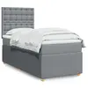 Image de vidaXL Sommier à lattes de lit avec matelas Gris clair 90x200 cm Tissu