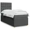 Image de vidaXL Sommier à lattes de lit avec matelas Gris foncé 90x200 cm Tissu