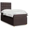 Image de vidaXL Sommier à lattes de lit avec matelas Marron foncé 90x200 cm