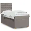 Image de vidaXL Sommier à lattes de lit avec matelas Taupe 90x200 cm Tissu