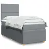 Image de vidaXL Sommier à lattes de lit avec matelas Gris clair 100x200cm Tissu