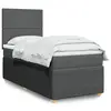 Image de vidaXL Sommier à lattes de lit avec matelas Gris foncé 100x200cm Tissu