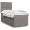 Image de vidaXL Sommier à lattes de lit avec matelas Taupe 100x200 cm Tissu