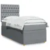 Image de vidaXL Sommier à lattes de lit avec matelas Gris clair 100x200cm Tissu