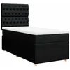 Image de vidaXL Sommier à lattes de lit avec matelas Noir 100x200 cm Tissu