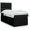 Image de vidaXL Sommier à lattes de lit avec matelas Noir 100x200 cm Tissu