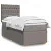 Image de vidaXL Sommier à lattes de lit avec matelas Taupe 100x200 cm Tissu