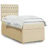 Image de vidaXL Sommier à lattes de lit avec matelas Crème 100x200 cm Tissu