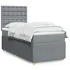 Image de vidaXL Sommier à lattes de lit avec matelas Gris clair 100x200cm Tissu