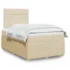 Image de vidaXL Sommier à lattes de lit avec matelas Crème 120x200 cm Tissu