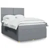 Image de vidaXL Sommier à lattes de lit avec matelas Gris clair 140x190cm Tissu