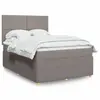 Image de vidaXL Sommier à lattes de lit avec matelas Taupe 140x190 cm Tissu
