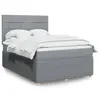 Image de vidaXL Sommier à lattes de lit avec matelas Gris clair 140x190cm Tissu