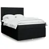Image de vidaXL Sommier à lattes de lit avec matelas Noir 140x190 cm Tissu
