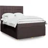 Image de vidaXL Sommier à lattes de lit avec matelas Marron foncé 140x190 cm
