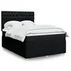 Image de vidaXL Sommier à lattes de lit avec matelas Noir 140x190 cm Tissu